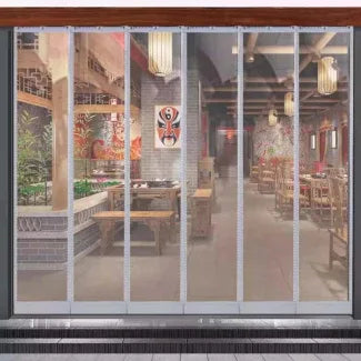 2 PCs AC Cooling Door Curtain, (1 Meter*2 Meter)Air Tight Cooling Proof, Windproof, sound proof, dustproof, Magnetic Self-Adhesive PVC Transparent Soft Curtain - Prozone