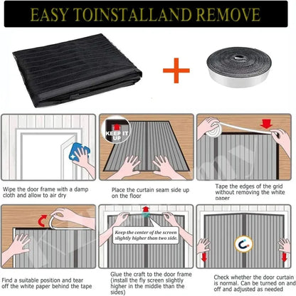 Traditional Embroidery Magnetic Screen Door - Prozone