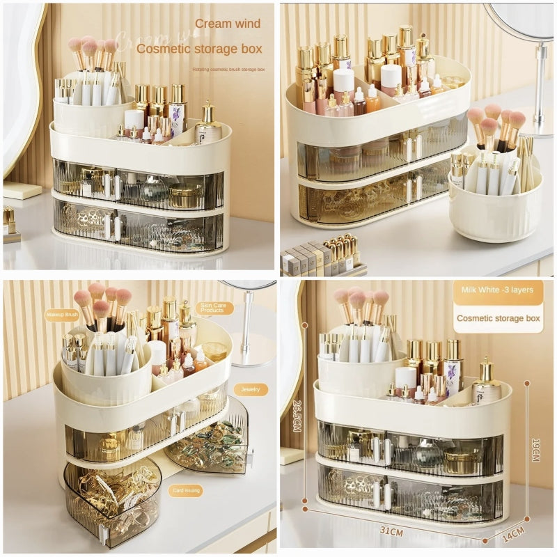 Detachable makeup organizer with three layers - Prozone