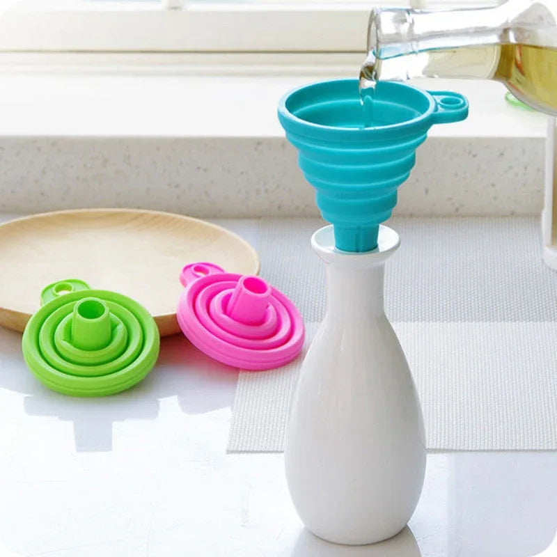 Folding silicone funnel for kitchen multicolor - Prozone