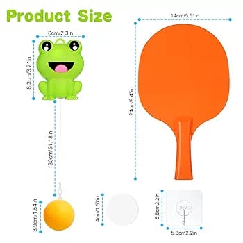 KIDS PING PONG TRAINER GAME WITH 2 ROCKETS