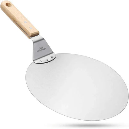 Stainless steel pizza pan spatula with wood handle - Prozone