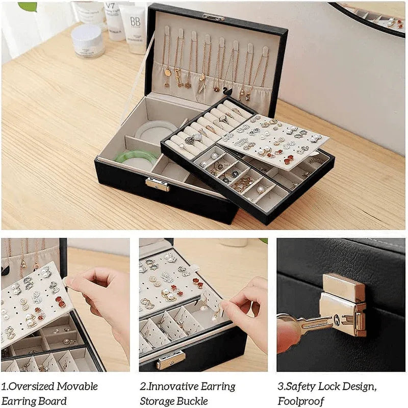 2 layer leather jewelry organizer - Prozone