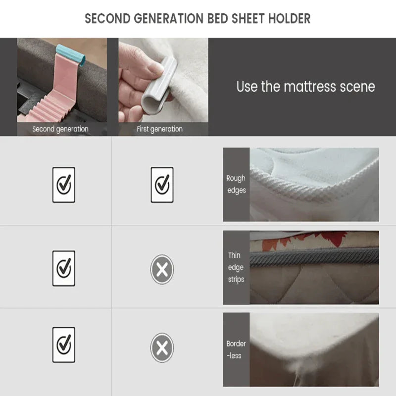 Bed sheet holder gripper needle free--6 pcs set - Prozone