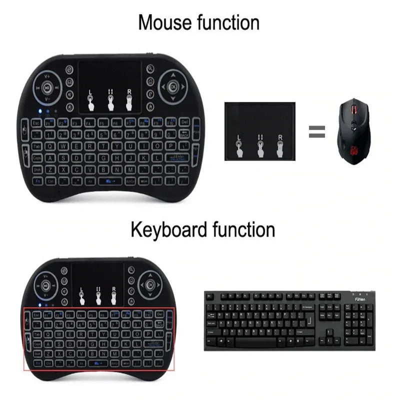 3 colors backlit mini wireless keyboard with touchpad - Prozone