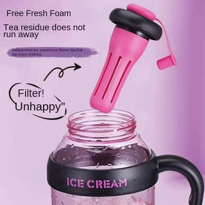 1200 ML Water Glass Bottle with Straw tea fuser - Prozone
