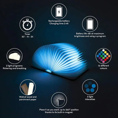 Book shaped led night light large - Prozone