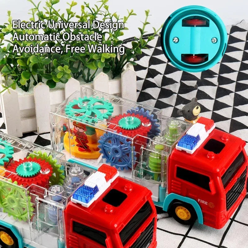 Battery Mini Fire Engine Battery Powered Fire Engine Toys with Changeable Light Sound - Prozone