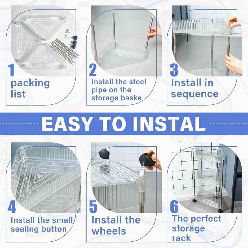 3 Tier Clear Acrylic Corner Bathroom Organizer - Prozone
