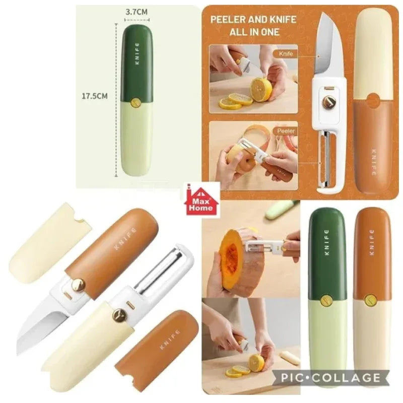 2in1 fruit peeler knife stainless steel - Prozone