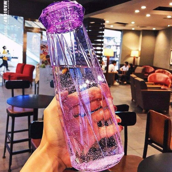 Crystal glass water bottle and plastic lid with box - Prozone