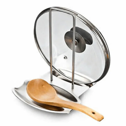 Stainless steel spoon rest pan pot cover lid stand rack - Prozone