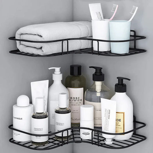 Storage organizer for bathroom and kitchen corner walls - Prozone
