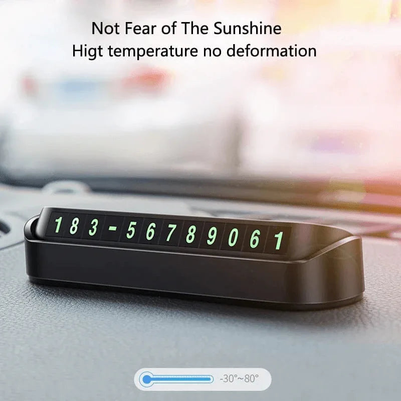 Interior car telephone number parking card - Prozone