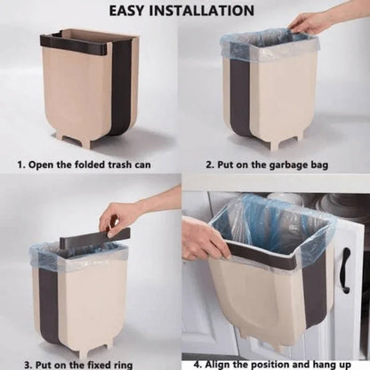Wall mounted folding hanging trash can - Prozone