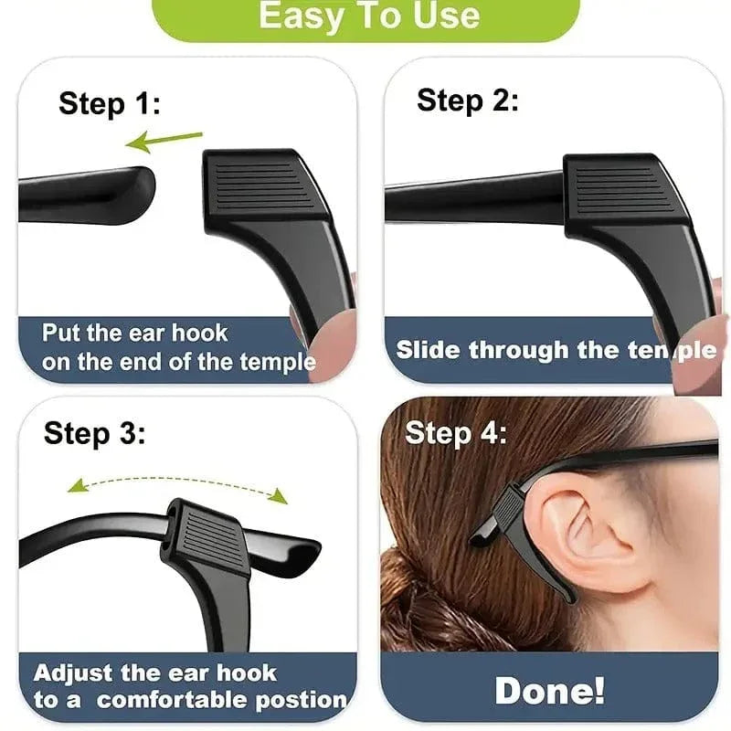 10pc set silicone anti slip ear hooks for glasses - Prozone