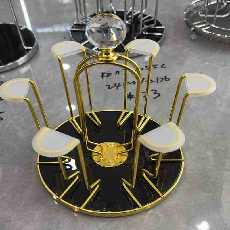 CUPS and MUG Stand Golden Metal Holders Rack - Prozone