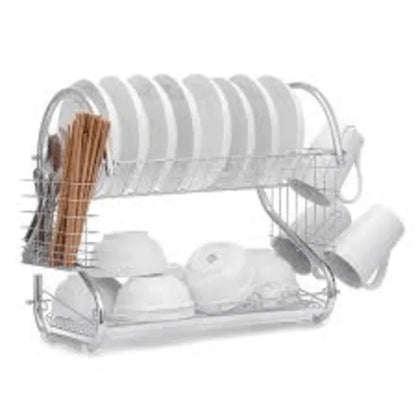 2 tier dish & utensils drainer with board - Prozone