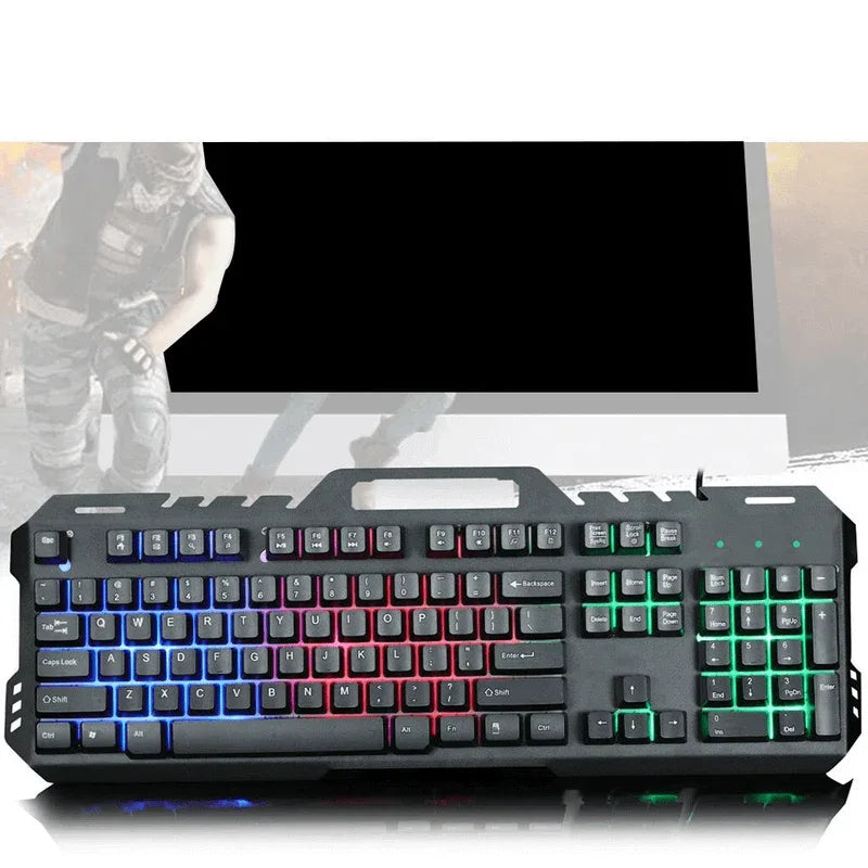 Gt-5 metal back light gaming keyboard rainbow with suspended key - Prozone