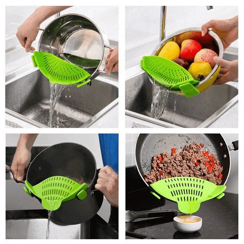 Kitchen gizmo snap strain strainer clip - Prozone