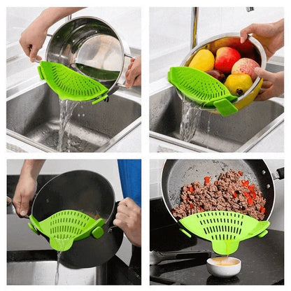 Kitchen gizmo snap strain strainer clip - Prozone
