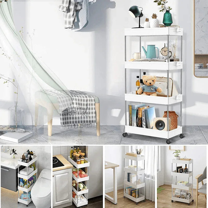 4 layer plastic kitchen storage trolley - Prozone