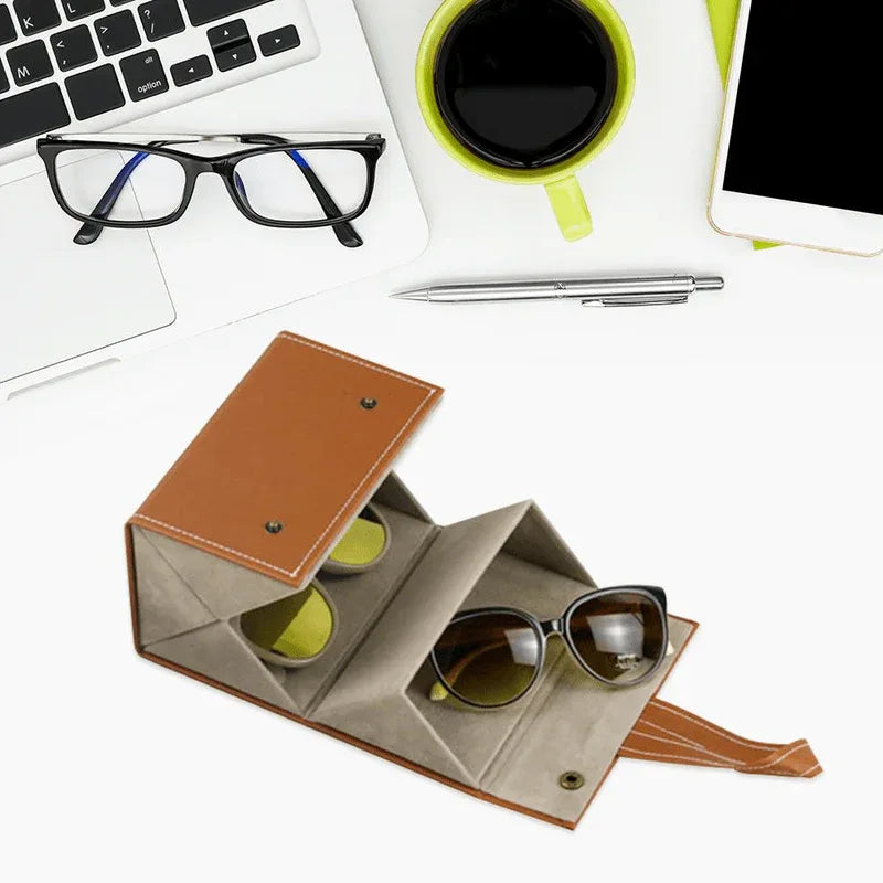 Leather 4 slot sun glasses organizer - Prozone