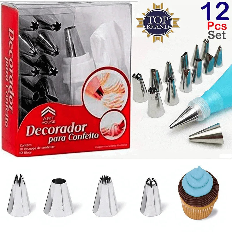 Cake decorating set with steel nozzles - Prozone
