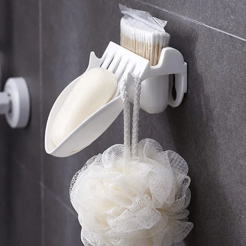 2 pcs set wall mounted soap dish holder with towel hooks - Prozone