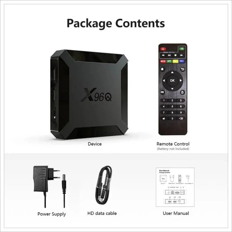 Smart box x96q mini quad core 2g+16g 4k 60fps andriod 10v - Prozone