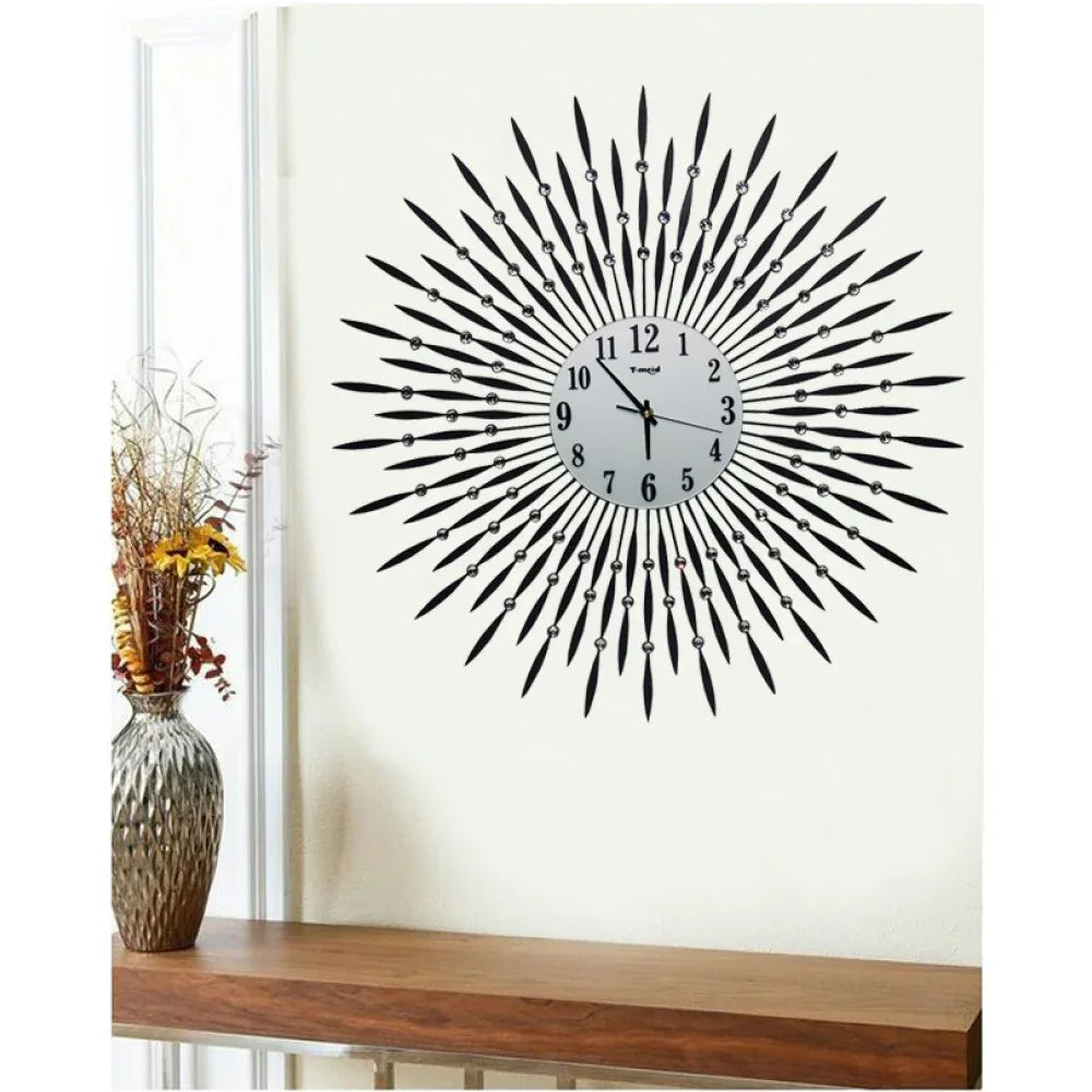 Diamante spiral wall clock sunshine shape - Prozone