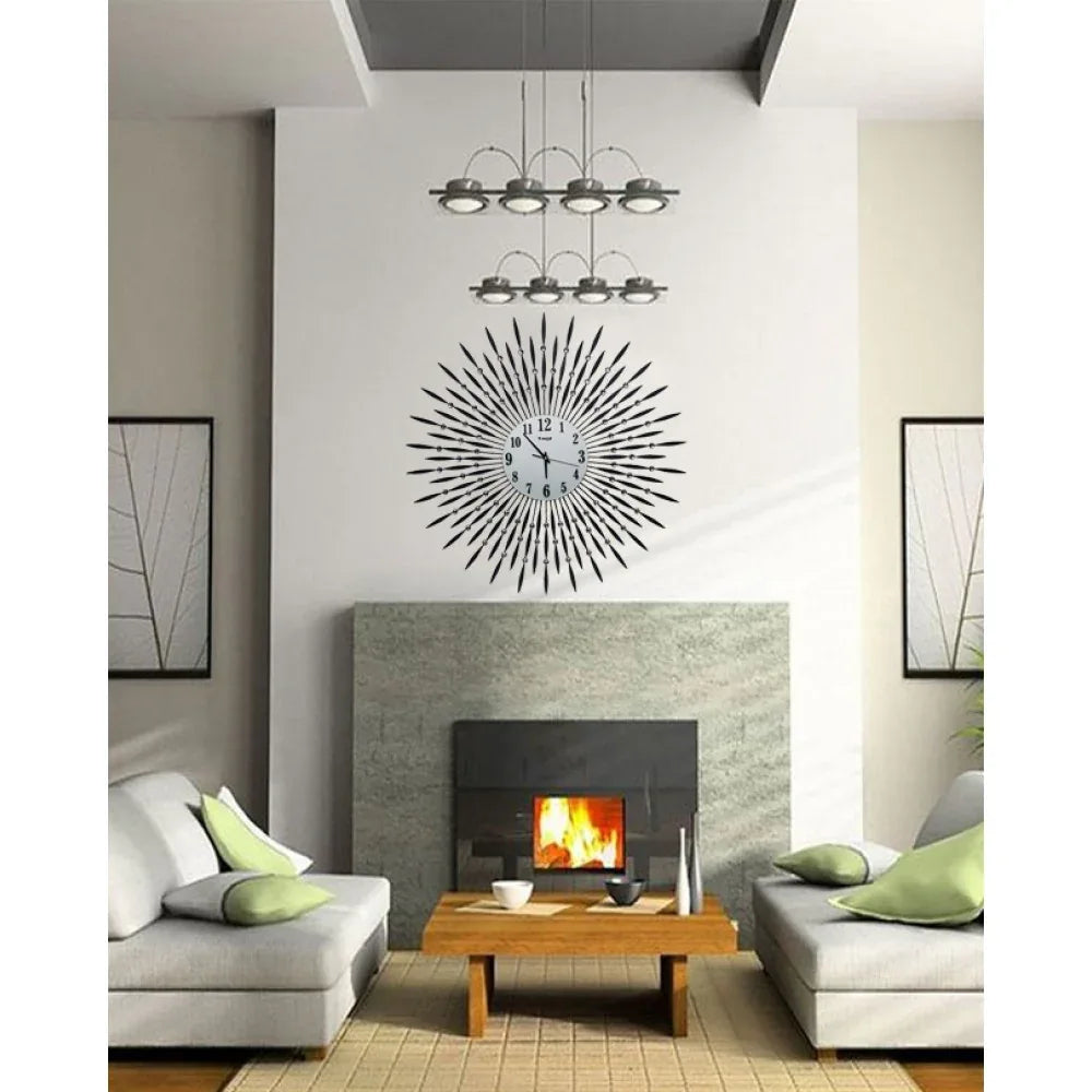 Diamante spiral wall clock sunshine shape - Prozone