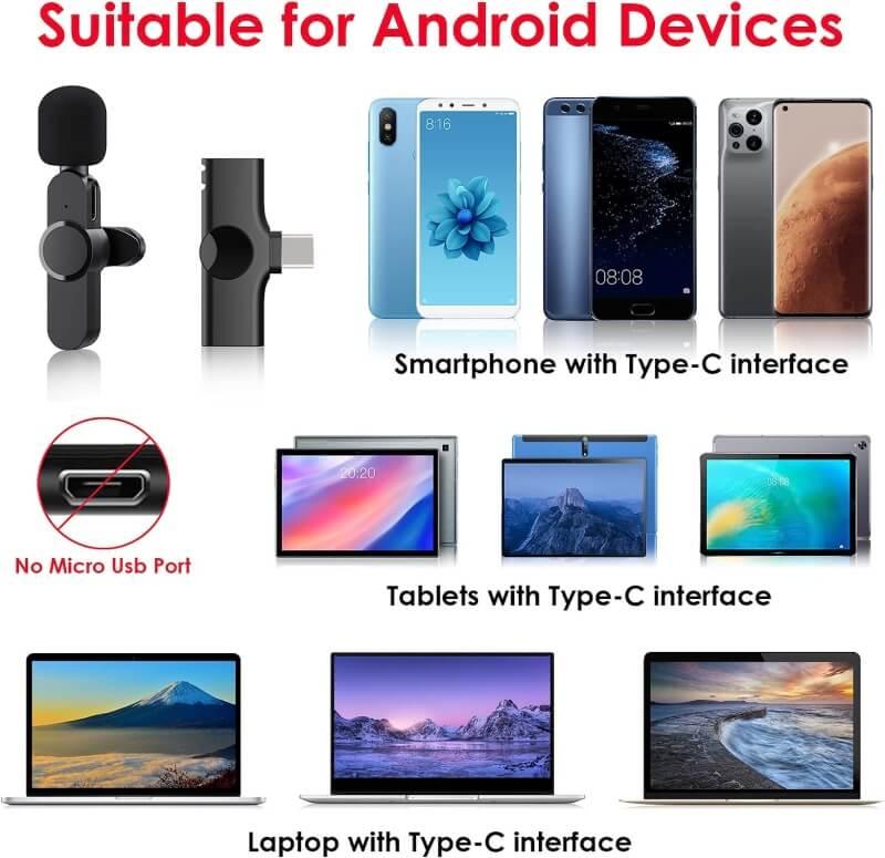2.4g lavalier wireless microphone for type c - Prozone