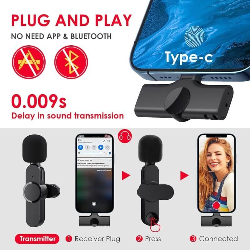 2.4g lavalier wireless microphone for type c - Prozone
