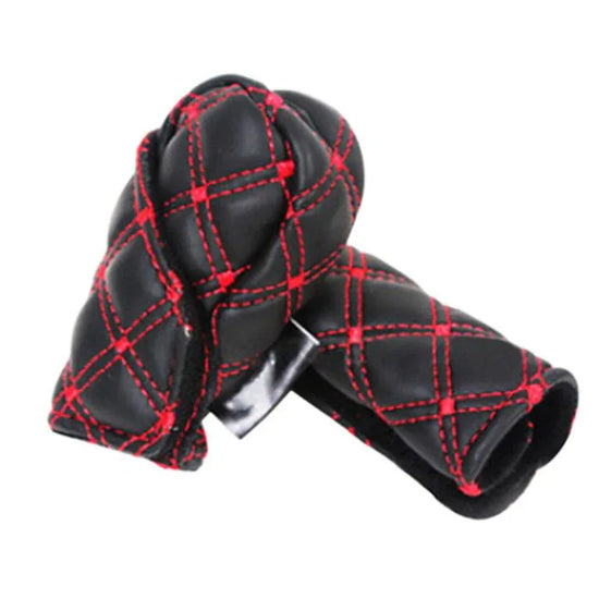 Faux Leather Hand Brake Shift Knob Cover Gear Case Car Interior Decor - Prozone