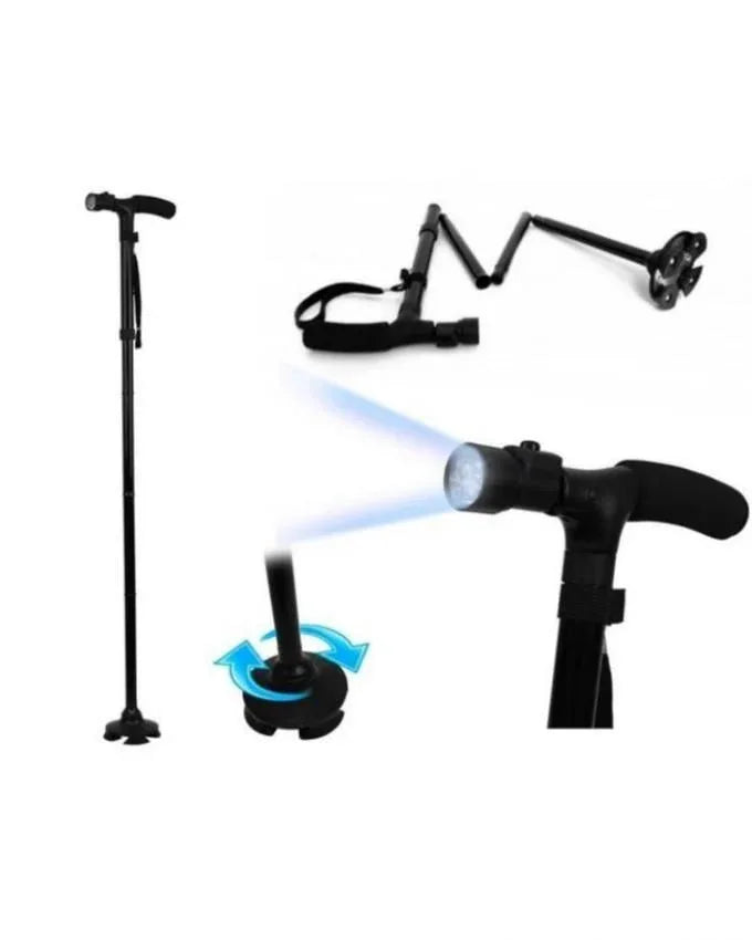 new folding walking stick cane + led lightz - Prozone