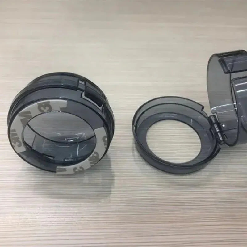 Pair of universal kitchen gas stove knob covers with lock - black - Prozone