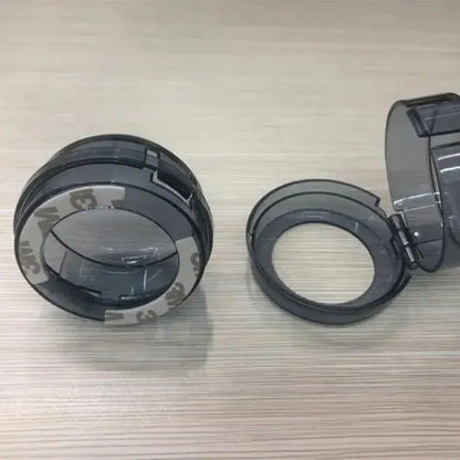 Pair of universal kitchen gas stove knob covers with lock - black - Prozone