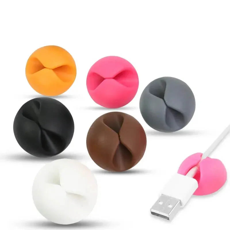 6 pack silicon cable clip earphone wire storage holder organizer - Prozone