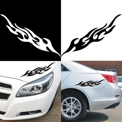 4pcs flames (white) car vinyl stickers - Prozone