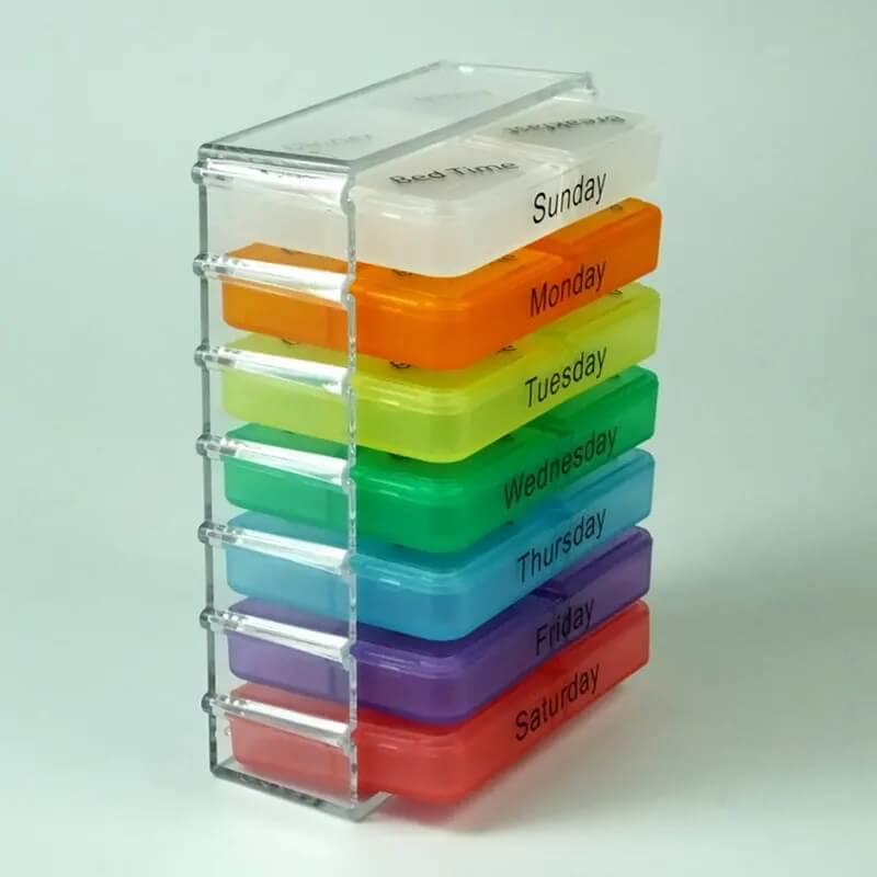 7-layer folding small medicine tablet container - Prozone