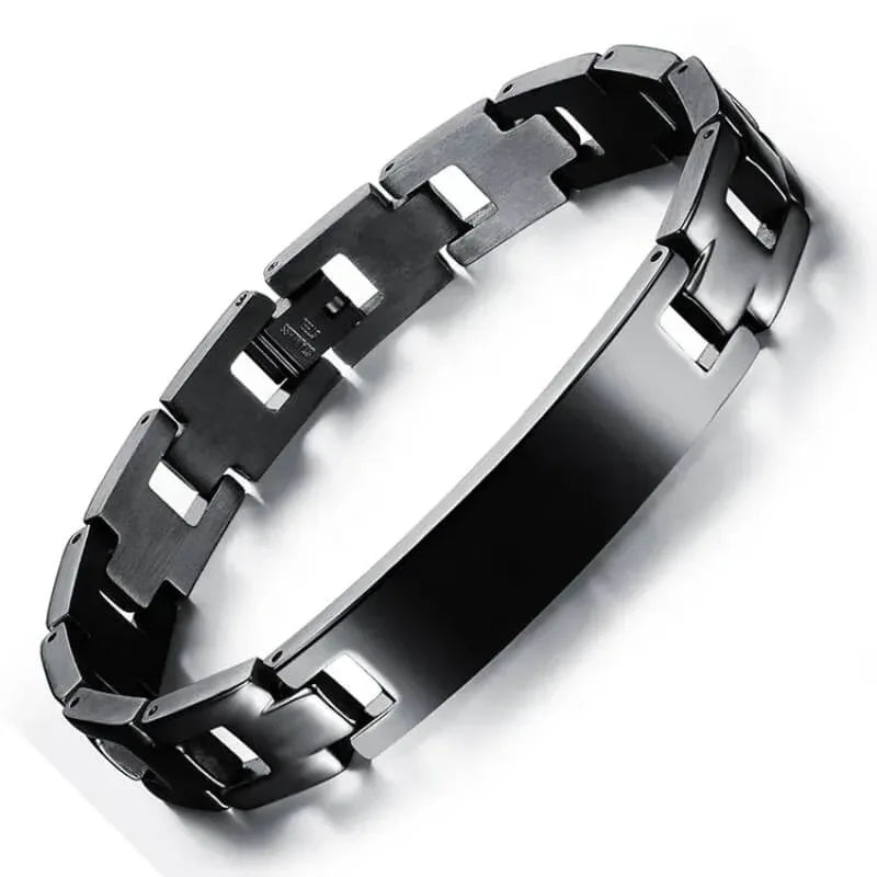 Stylish black metal bracelet unisex - Prozone