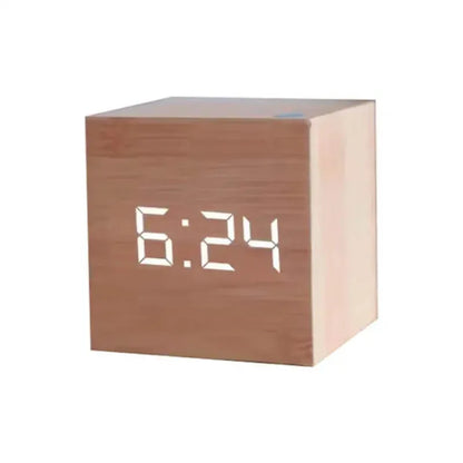 Wooden led alarm clock with voice control - Prozone