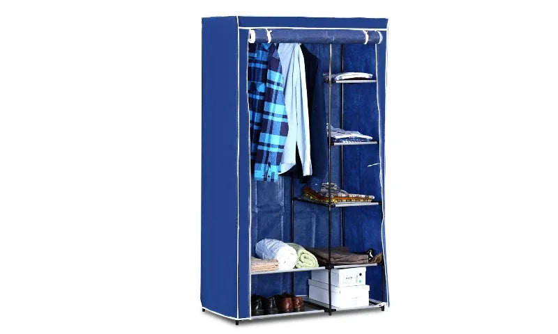 Collapsible cloth wardrobe (blue) - Prozone