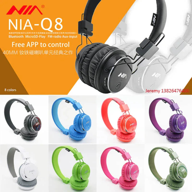Nia q8 wireless bluetooth headphones with mic - Prozone