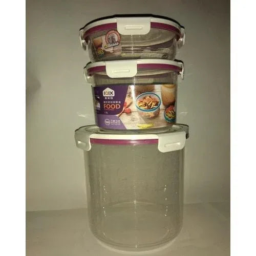 Pack of 3 - round shape storage containers - purple - Prozone