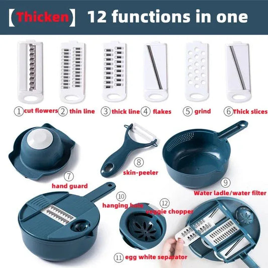 Wet basket vegetable cutter slicer drainer with handle - Prozone