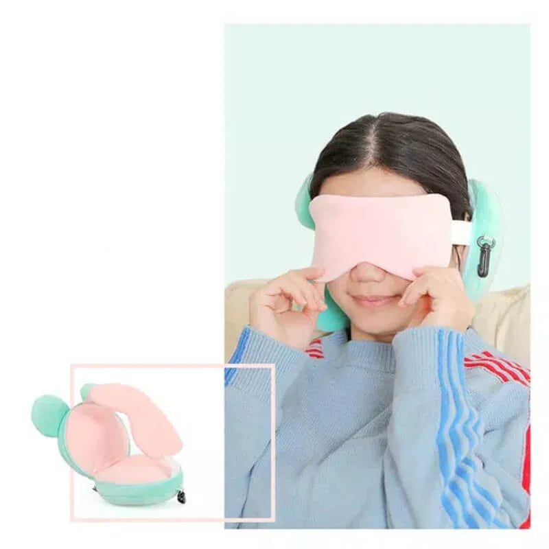 Neck support pillow and eye mask 2 in 1--for travellers - Prozone