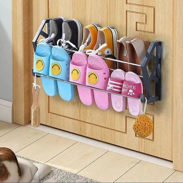 Adjustable space saving wall rack for slippers - Prozone