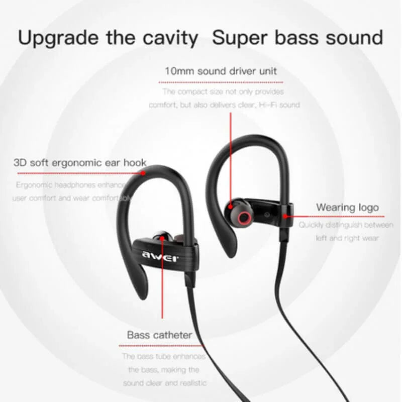 Ear sport super bass earphone wired music mic headphone - Prozone